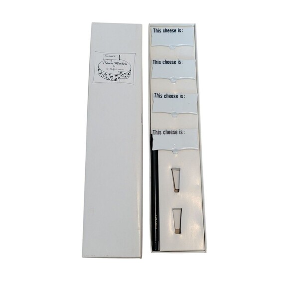 4 Vtg Shafford Cheese Markers Porcelain Party Charcuterie - Picture 1 of 7